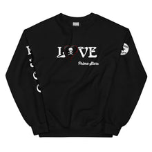 Load image into Gallery viewer, Love Skull Heart Drips B w/Red Unisex Sweatshirt