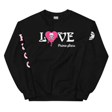 Load image into Gallery viewer, Love Skull Heart Drips Pink Unisex Sweatshirt