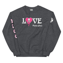 Load image into Gallery viewer, Love Skull Heart Drips Pink Unisex Sweatshirt