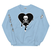 Load image into Gallery viewer, Skull Heart Drips BW Unisex Sweatshirt