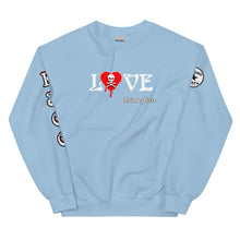 Load image into Gallery viewer, Love Skull Red Heart Drips Unisex Sweatshirt