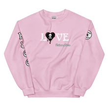 Load image into Gallery viewer, Love Skull Heart Drips B w/Red Unisex Sweatshirt