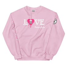 Load image into Gallery viewer, Love Skull Heart Drips Pink Unisex Sweatshirt