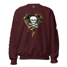 Load image into Gallery viewer, Camo Red SkullHeart Drips Unisex Sweatshirt