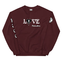 Load image into Gallery viewer, Love Skull Heart Drips BW Unisex Sweatshirt