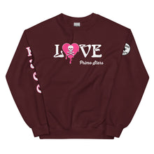 Load image into Gallery viewer, Love Skull Heart Drips Pink Unisex Sweatshirt