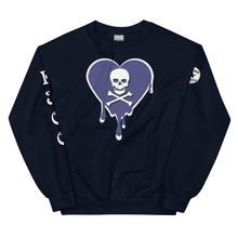 Load image into Gallery viewer, Skull Blue heart dripsUnisex Sweatshirt