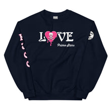 Load image into Gallery viewer, Love Skull Heart Drips Pink Unisex Sweatshirt