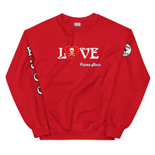 Load image into Gallery viewer, Love Skull Red Heart Drips Unisex Sweatshirt