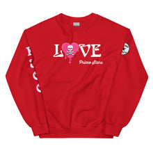 Load image into Gallery viewer, Love Skull Heart Drips Pink Unisex Sweatshirt