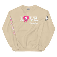 Load image into Gallery viewer, Love Skull Heart Drips Pink Unisex Sweatshirt