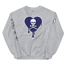 Load image into Gallery viewer, Skull Blue heart dripsUnisex Sweatshirt