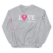 Load image into Gallery viewer, Love Skull Heart Drips Pink Unisex Sweatshirt