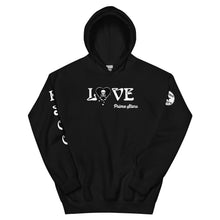 Load image into Gallery viewer, Love Skull Heart Drips BW Unisex Hoodie