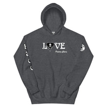 Load image into Gallery viewer, Love Skull Heart Drips BW Unisex Hoodie