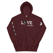 Load image into Gallery viewer, Love Skull Heart Drips BW Unisex Hoodie