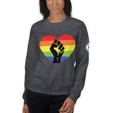 Load image into Gallery viewer, BLM fist pride heart Unisex Sweatshirt