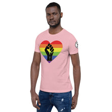 Load image into Gallery viewer, BLM Fist Pride Heart Short-Sleeve Unisex T-Shirt
