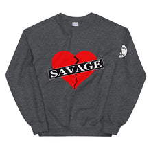 Load image into Gallery viewer, Broken Heart Savage red Unisex Sweatshirt