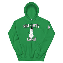 Load image into Gallery viewer, Naughty listed snowman Unisex Hoodie