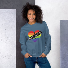 Load image into Gallery viewer, Savage Broken Heart Rainbow Unisex Sweatshirt