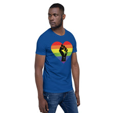 Load image into Gallery viewer, BLM Fist Pride Heart Short-Sleeve Unisex T-Shirt