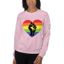 Load image into Gallery viewer, BLM fist pride heart Unisex Sweatshirt