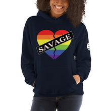 Load image into Gallery viewer, Savage Broken Heart Rainbow Unisex Hoodie