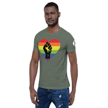 Load image into Gallery viewer, BLM Fist Pride Heart Short-Sleeve Unisex T-Shirt
