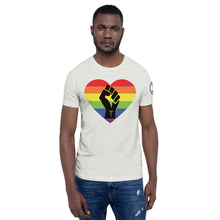 Load image into Gallery viewer, BLM Fist Pride Heart Short-Sleeve Unisex T-Shirt
