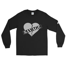 Load image into Gallery viewer, Savage Broken Heart Gray Men’s Long Sleeve Shirt