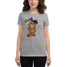 Load image into Gallery viewer, Women's Savage Logo Bear Rainbow short sleeve t-shirt