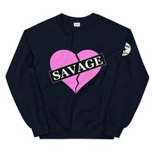 Load image into Gallery viewer, Broken Heart Savage pink Unisex Sweatshirt