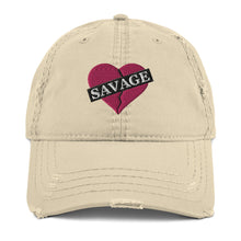 Load image into Gallery viewer, Savage broken heart pink Distressed Dad Hat
