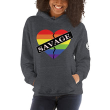 Load image into Gallery viewer, Savage Broken Heart Rainbow Unisex Hoodie
