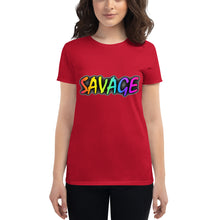 Load image into Gallery viewer, Women's Savage Rainbow short sleeve t-shirt