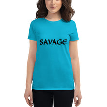 Load image into Gallery viewer, Women's SAVAGE black short sleeve t-shirt