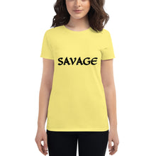 Load image into Gallery viewer, Women's SAVAGE black short sleeve t-shirt
