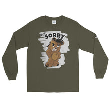 Load image into Gallery viewer, Not Sorry Logo Bear Men’s Long Sleeve Shirt
