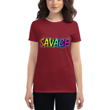 Load image into Gallery viewer, Women's Savage Rainbow short sleeve t-shirt
