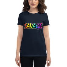 Load image into Gallery viewer, Women's Savage Rainbow short sleeve t-shirt