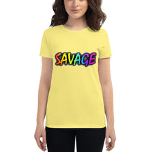 Load image into Gallery viewer, Women's Savage Rainbow short sleeve t-shirt