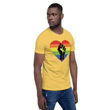 Load image into Gallery viewer, BLM Fist Pride Heart Short-Sleeve Unisex T-Shirt