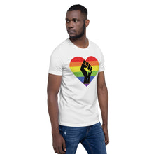 Load image into Gallery viewer, BLM Fist Pride Heart Short-Sleeve Unisex T-Shirt