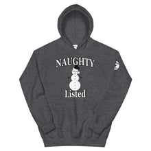 Load image into Gallery viewer, Naughty listed snowman Unisex Hoodie