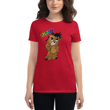Load image into Gallery viewer, Women's Savage Logo Bear Rainbow short sleeve t-shirt