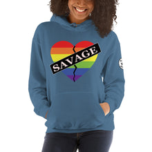 Load image into Gallery viewer, Savage Broken Heart Rainbow Unisex Hoodie