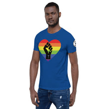Load image into Gallery viewer, BLM Fist Pride Heart Short-Sleeve Unisex T-Shirt