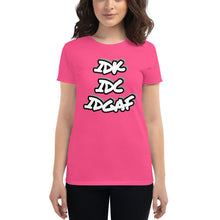 Load image into Gallery viewer, Women's IDK IDC IDGAF short sleeve t-shirt