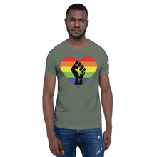 Load image into Gallery viewer, BLM Fist Pride Heart Short-Sleeve Unisex T-Shirt